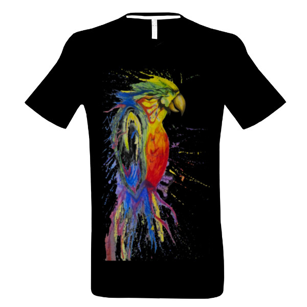 Tričko s potlačou barevný papoušek 1