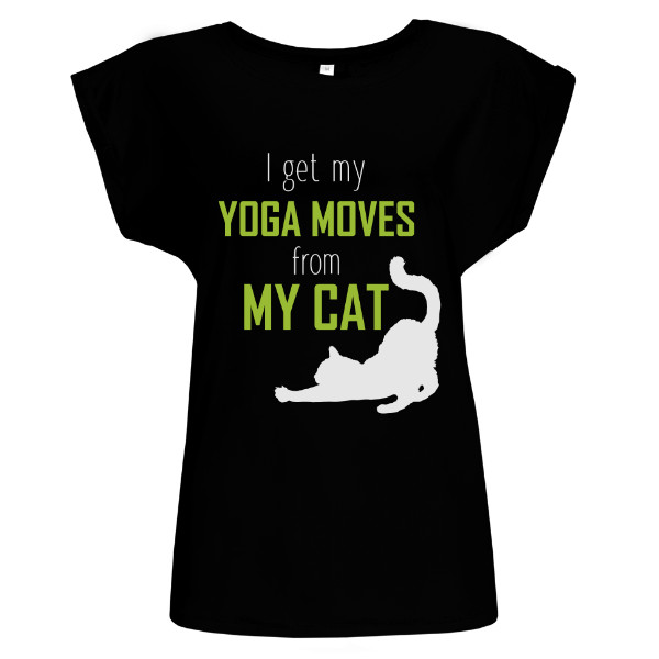 Tričko s potiskem Cat yoga