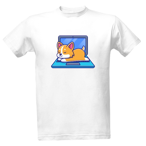 Tričko s potiskem Corgi Notebook