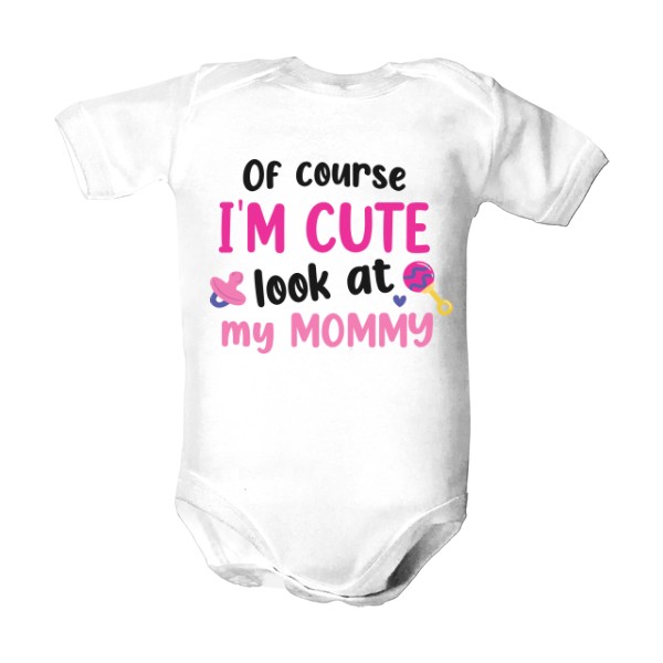 Dětské body  s potiskem Cute like mommy girl