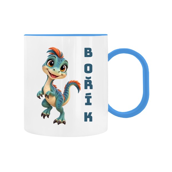 Dětský hrnek plastový  s potiskem Dinousarus do školky 