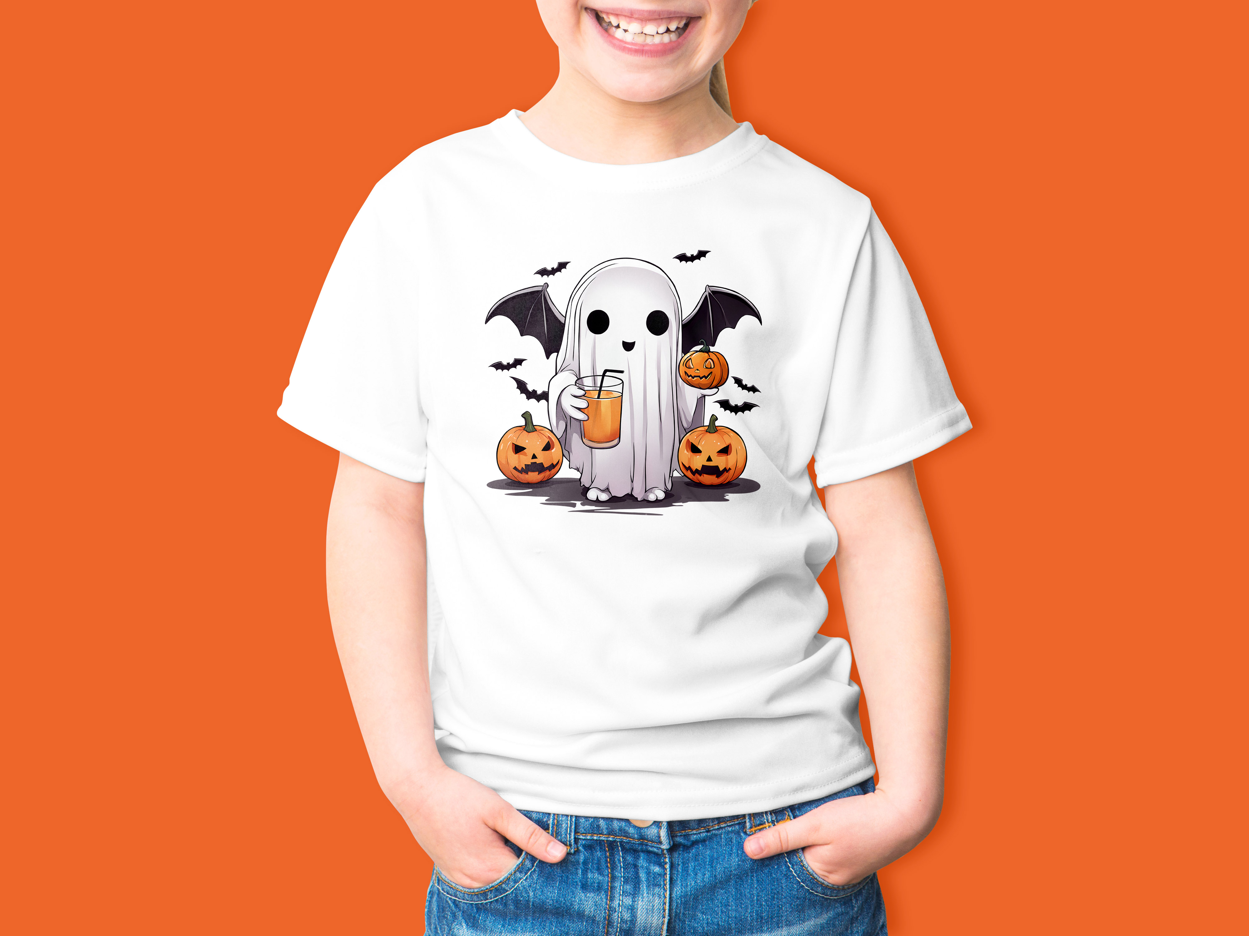 Halloween tričko duch tekvice