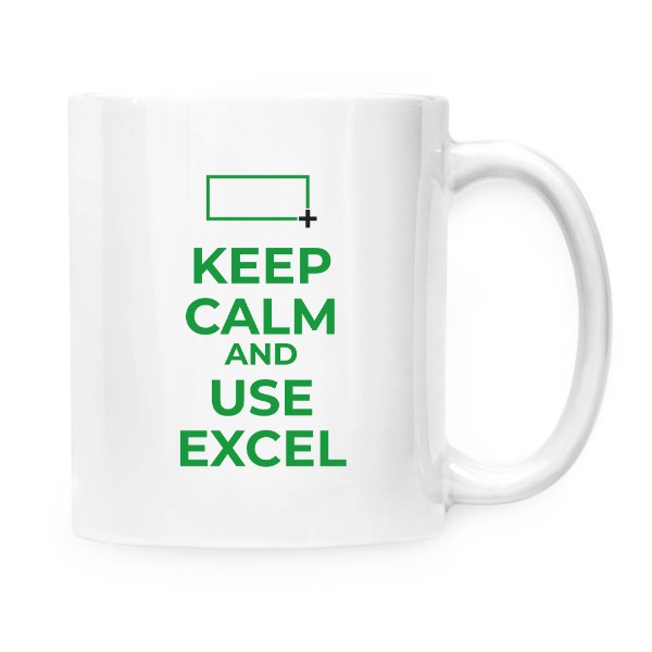 Hrnček malý biely s potlačou Keep calm and use Excel
