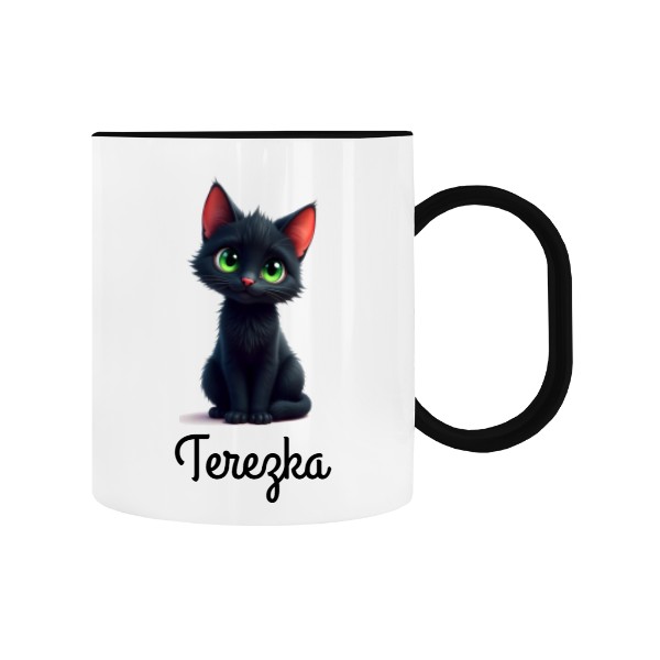 Dětský hrnek plastový s potiskem Kočička se jménem 