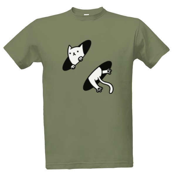 Tričko s potiskem Kočka v díře 1