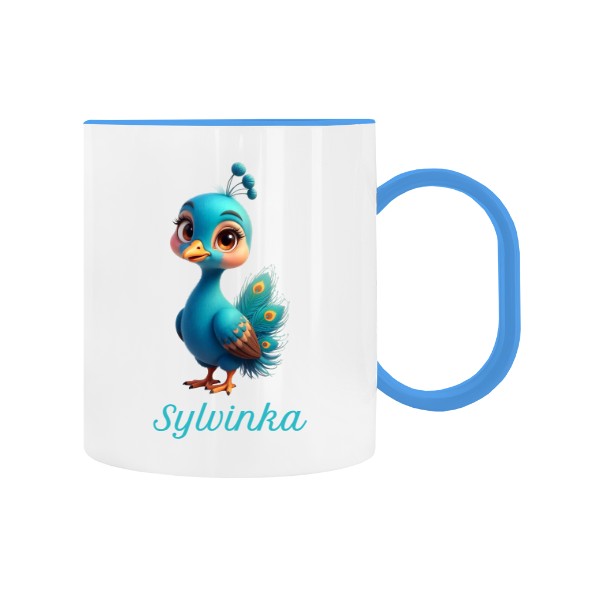 Detský hrnček plastový s potlačou Páv se jménem 