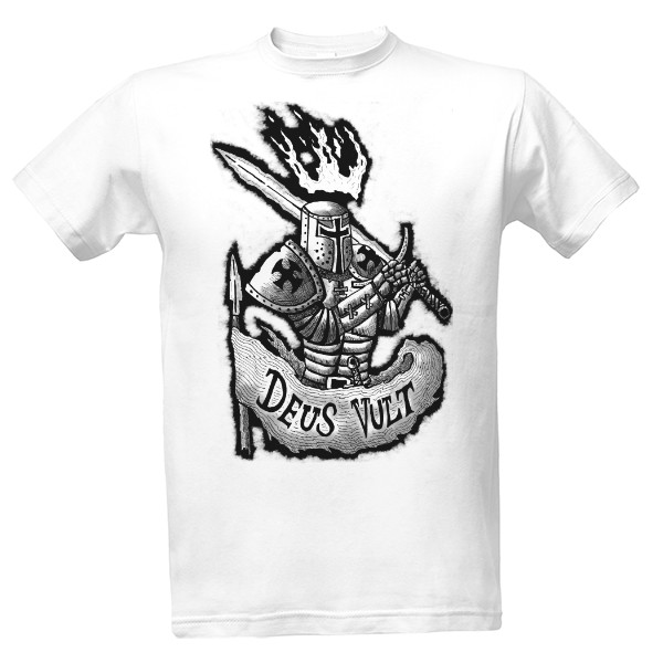 Tričko s potiskem Rytíř, Templář Deus Vult 2