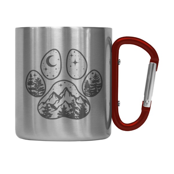 Hrnček nerez s karabinou s potlačou So psom na cestách