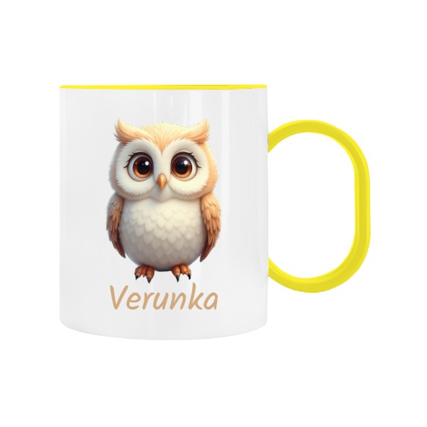 Detský hrnček plastový s potlačou Sovička se jménem